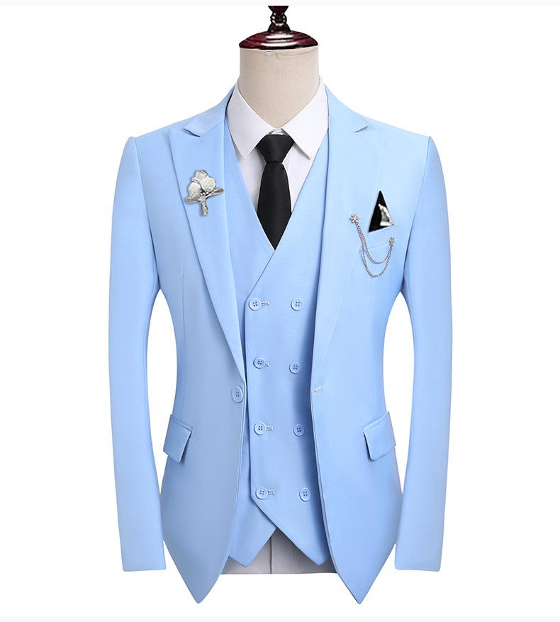 Cross-border New Three-piece Groom Suit Banquet Men's Suit Wedding Dress Amazon Foreign Trade Groomsmen Suit Cross-border New Three-piece Groom Suit Banquet Men's Suit Wedding Dress Amazon Foreign Trade Groomsmen Suit