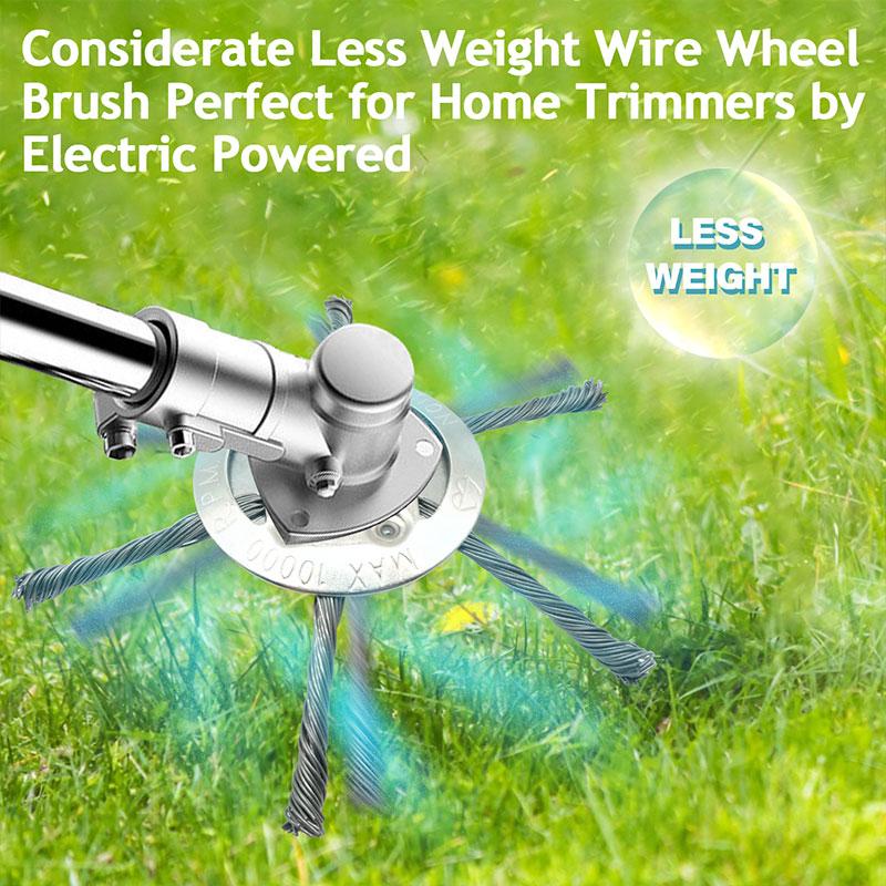 6/8/9inch Steel Wire Wheel Head Grass Trimmer Head Universal Weed Brush Fit Straight Shaft Brushcutter Removal Moss Rust electric cordless string trimmer