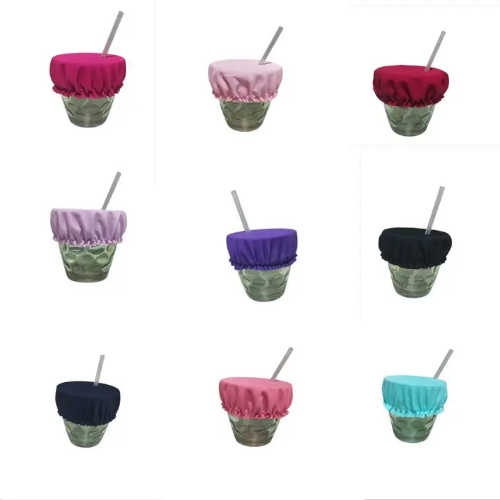 Women's 9pcs Reusable Anti-Spiking Drink Combo Set - Waterproof Stretchable Fabric Cup Cover, Scrunchie Hair Band, Indoor Recreation & Nightclub Safety Tool