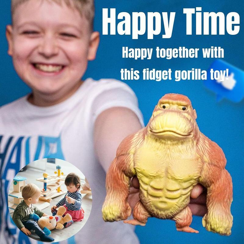 Stress Relief Squeezing Monkey Toy - Soft Gorilla Figure for Kids and Adults - Squishy and Stretchy - HIGH-END TPR Material - Strong and Reliable