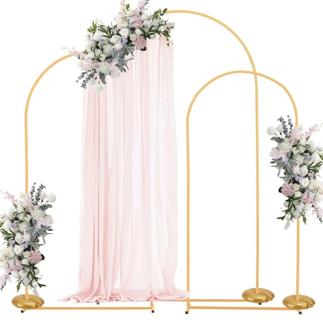 3-piece wedding arch and balloon arch kit, heavy-duty metal wedding backdrop stand, outdoor decoration Equipped with reinforced bases to prevent shaking (two water injection bags)Suitable for decoration and arrangement at birthdays, graduation ceremonies