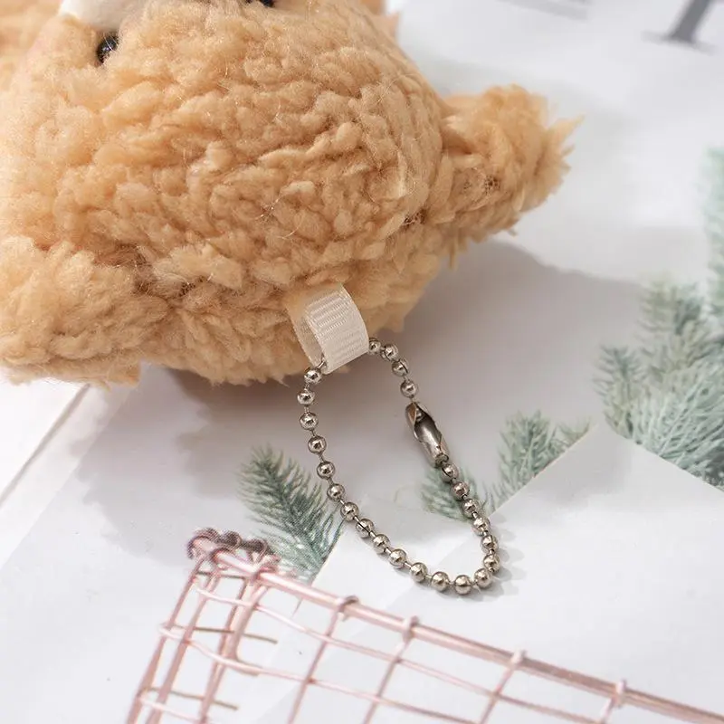13cm Blush Bear Plush Toy Keychain Cute Teddy Bear Plushie Animal Stuffed Plush Dolls Backpack Accessories Key Ring Pendant Gift