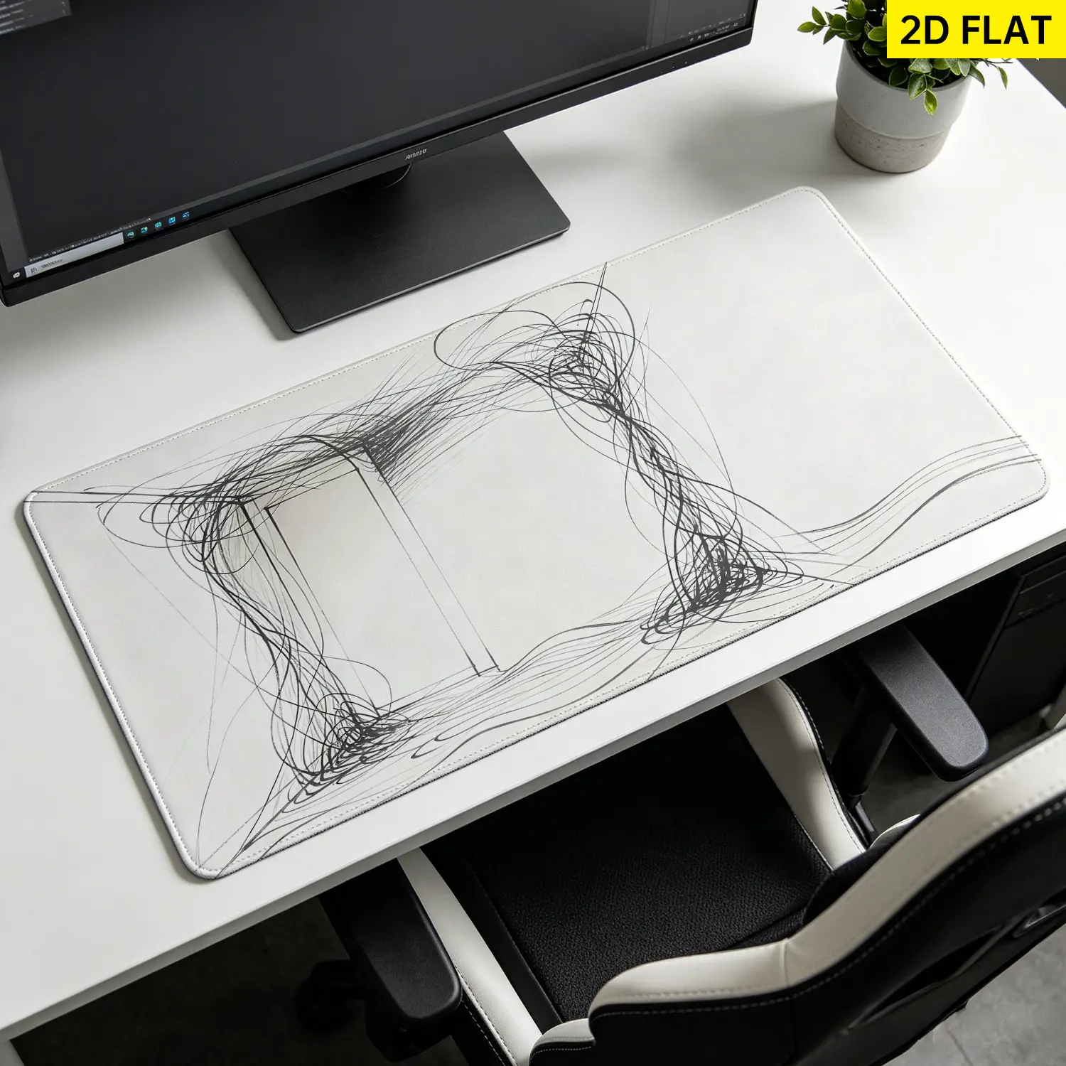 Extra Large abstract line art geometric doorway design Mouse Pad,Non Slip Rubber Pad,Desktop Decoration Drotection Pad,Washable,Lock Edge Multi Size,Premium Multipurpose Mousepad For Home,Office,Gift for Family and Friends