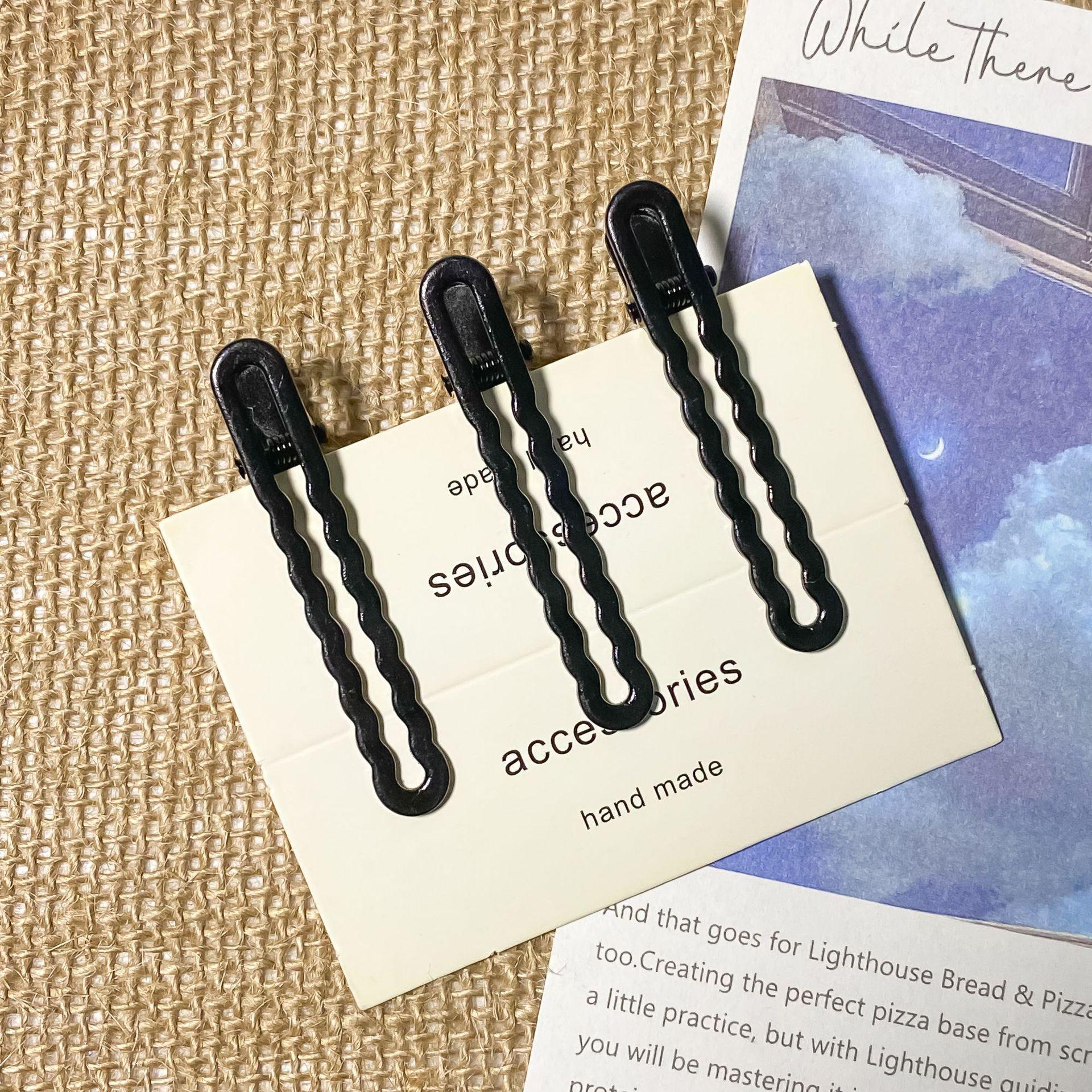 (Random Default Gift) 6cm Duckbill Clip Hairpin DIY Base Wave Clip Broken Hair Clip Bangs Clip Seamless One-word Clip Non-damaging Hair Accessories