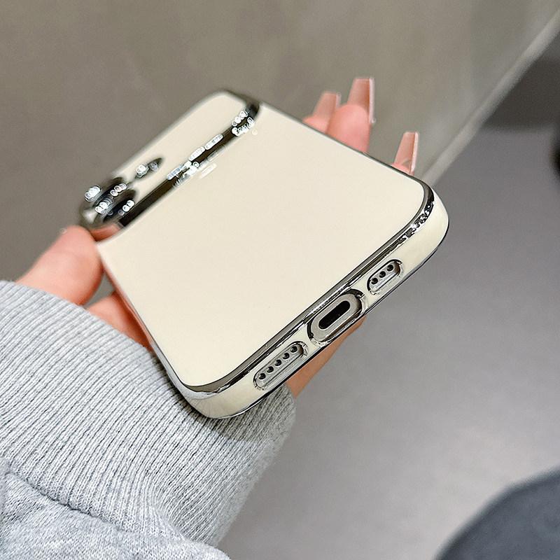 iPhone 11/12/13/14/15/16/17 Pro Max/Air Case|   Premium Electroplated Full-Cover Large View Window Soft Case