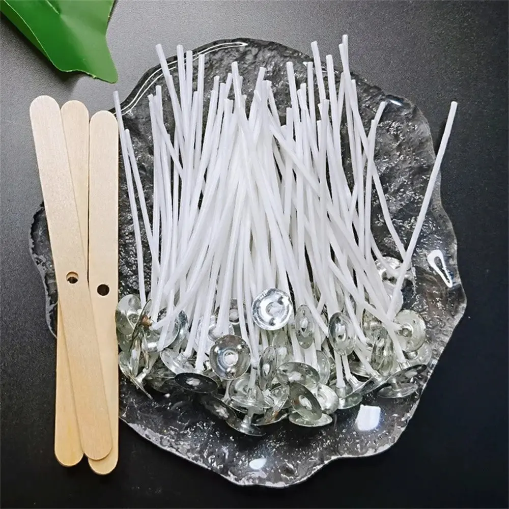 Candle Wick Set, 53pcs/set Candle Wick Holder & Waxed Cotton Candle Wicks with Stand, Smokeless Candle Wicks, Soy Oil Wax Core Woven Making, Candle Accessories