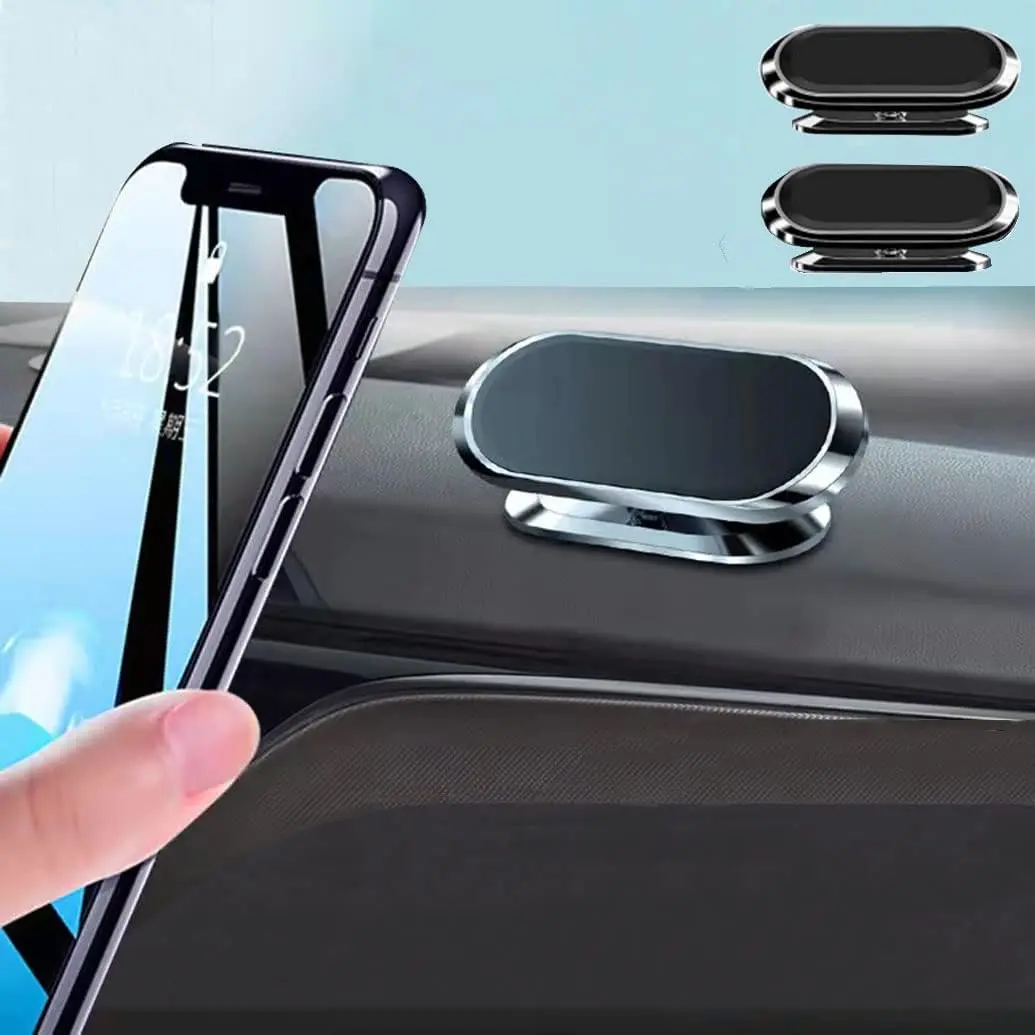 2 Pack Magnetic Car Phone Mount, 360° Rotating Dashboard Phone Holder with Strong Adhesive, Universal Hands-Free Cell Phone Holder for Car