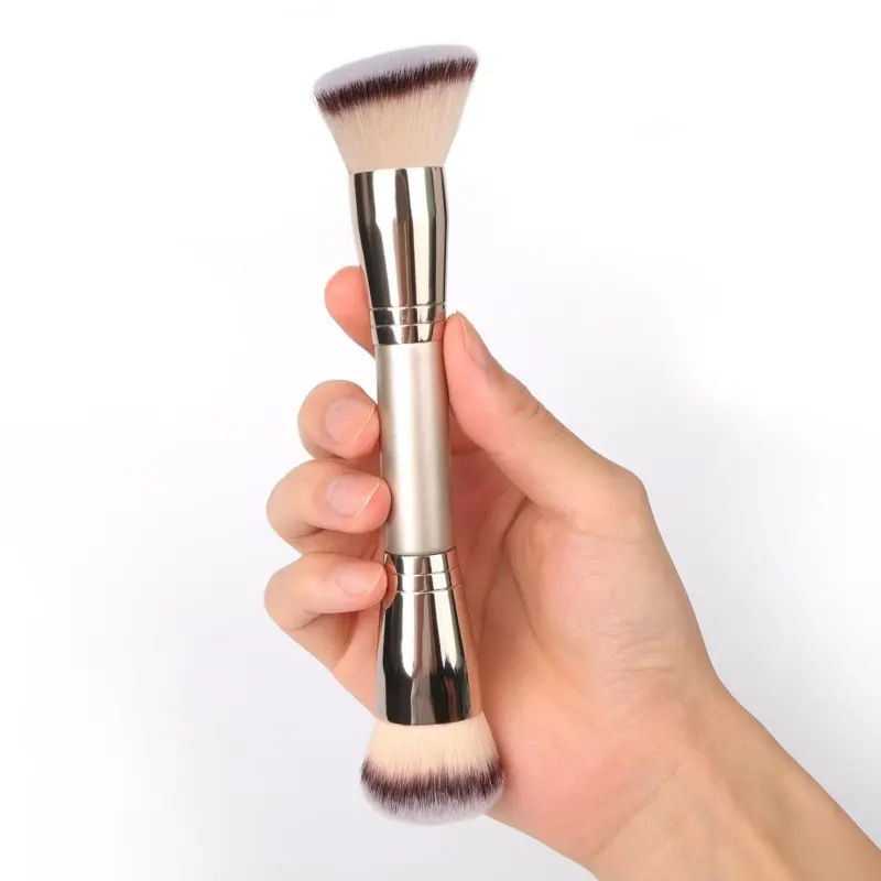 Foundation Brush: Round & Angled makeup brushes, 100% Vegan Synthetic Makeup Brush for Flawless Blending and Application of Liquid, Powder, Cream, Blush : Beauty & Personal Care