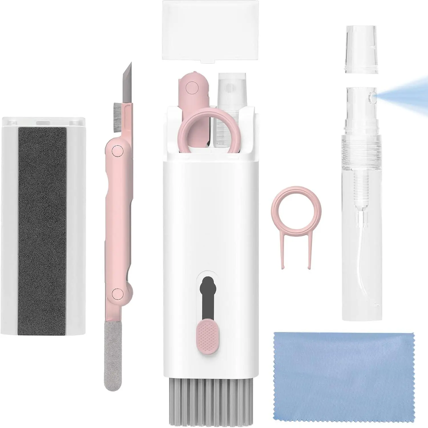 Airpod Cleaner Kit, Earbud Cleaning Kit for Airpods Pro 1 2 3,Multi-Function Cleaning Pen with Soft Brush Flocking Sponge, Suitable for  Headset,  Box, Mobile Phone,Earbud (1Pcs)