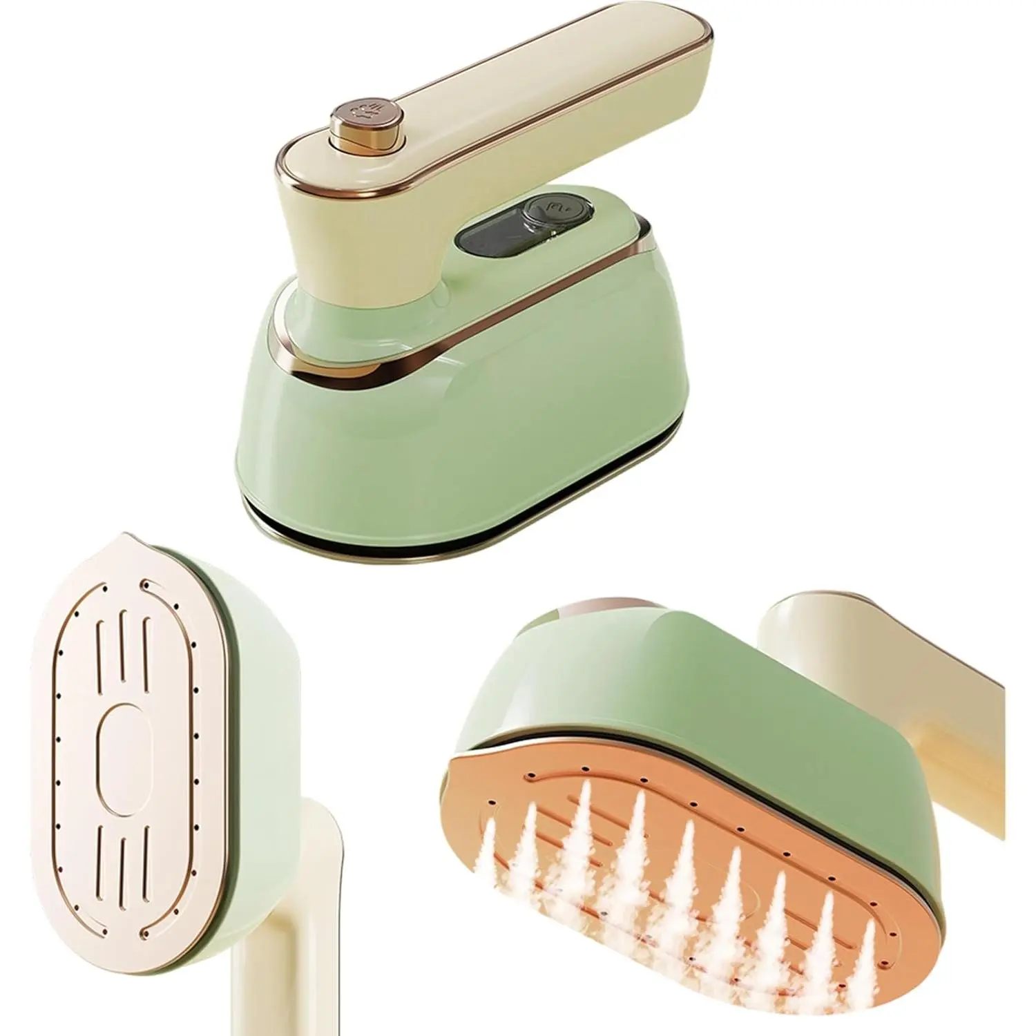 Mini Handheld Clothes Steamer Iron - Corded 100V-130V 1150W Max Wet-Dry Ironing Machine with Ceramic Plates, Fast Heat-Up, Anti-Leak, Adjustable Accessories, Compact Fabric Wrinkle Remover for Home, Travel, Corded Unit