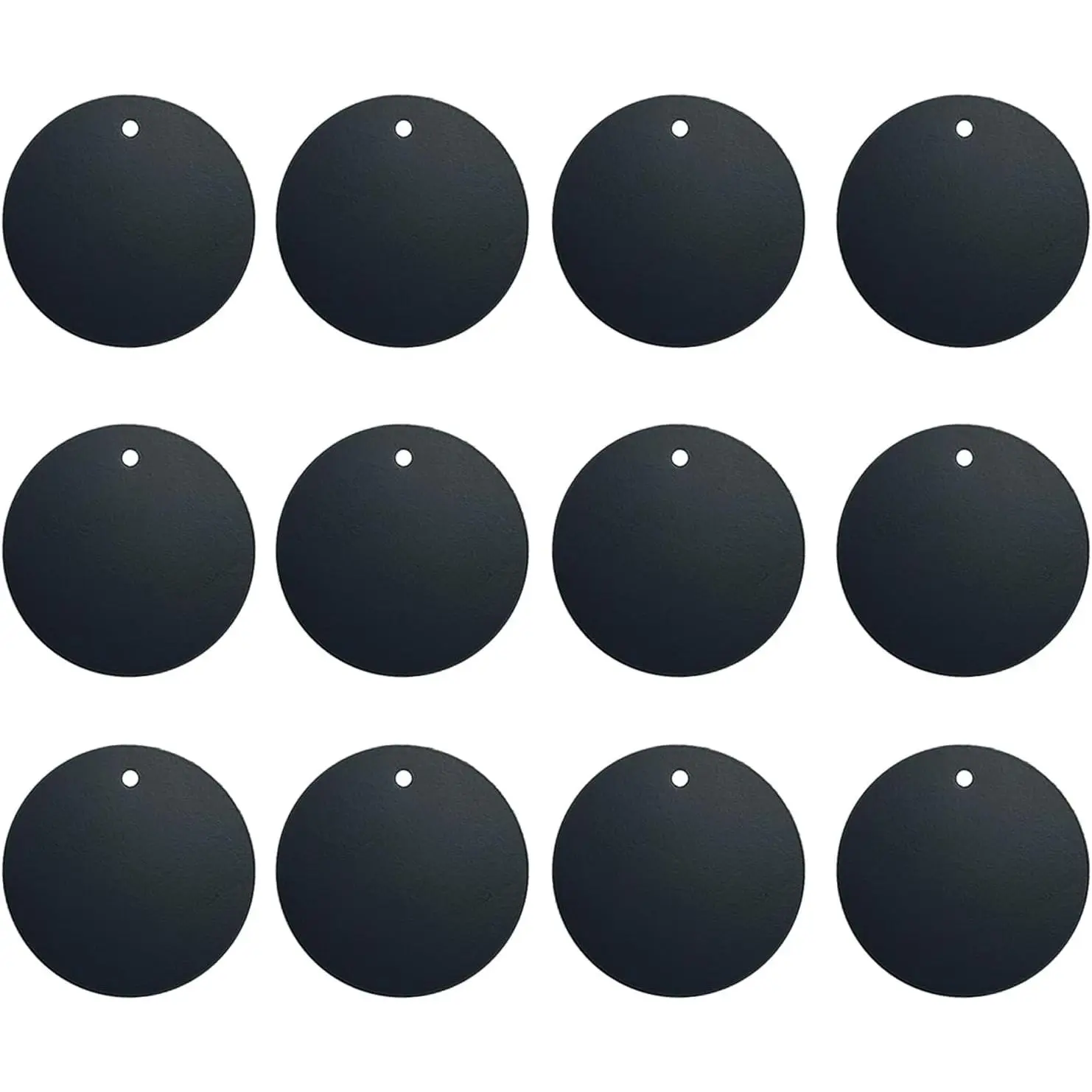 Mount Metal Plate(12Pack) for   Mount Phone Holder with Full Adhesive for Phone , 12X Round (Black)