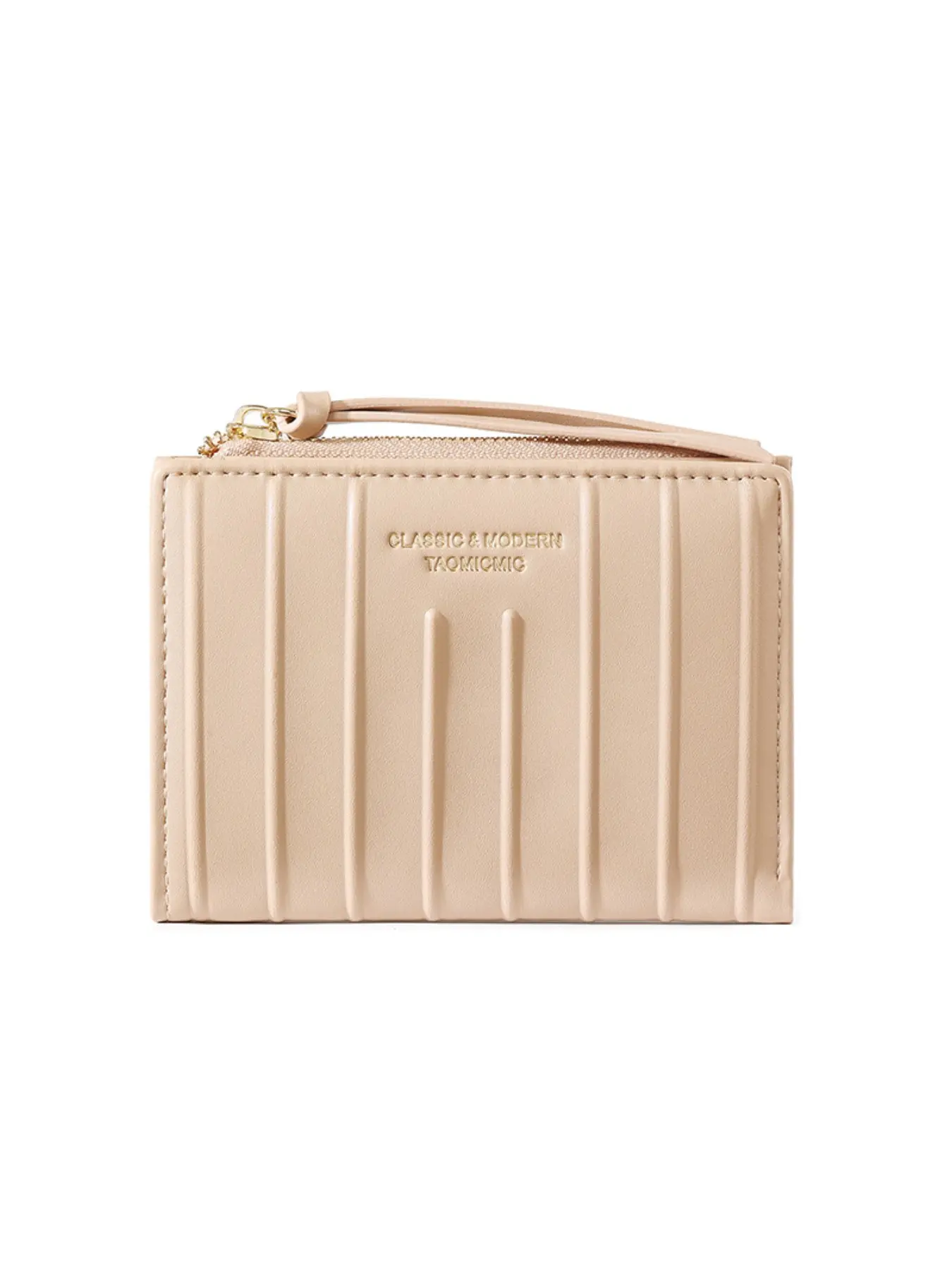 New Minimalist Vertical Texture Bifold Wallet, Multifunctional Card Holder, Zippered Coin Pouch, Portable Lightweight Card Case