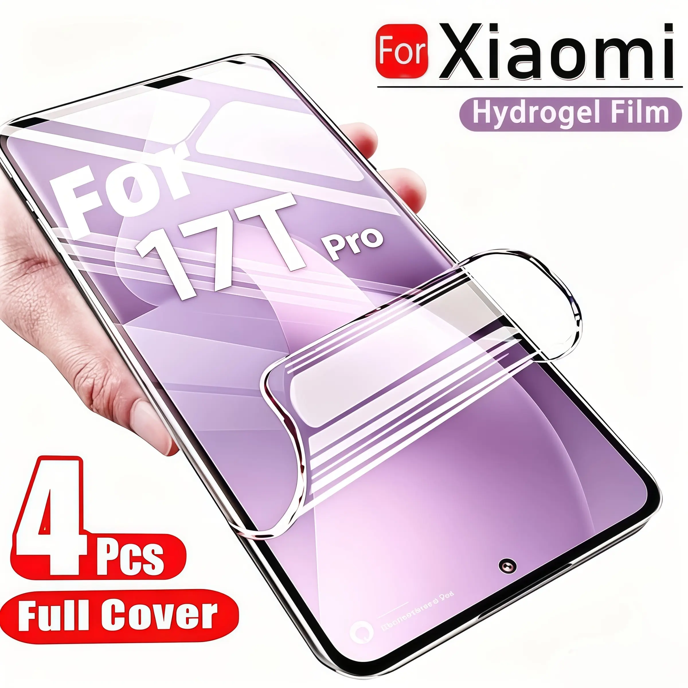 4pcs For Xiaomi 17t Pro 17t HD Water Gel Screen Protector, Fingerprint Compatible, Anti-Scratch, Anti-Fingerprint, Full Coverage