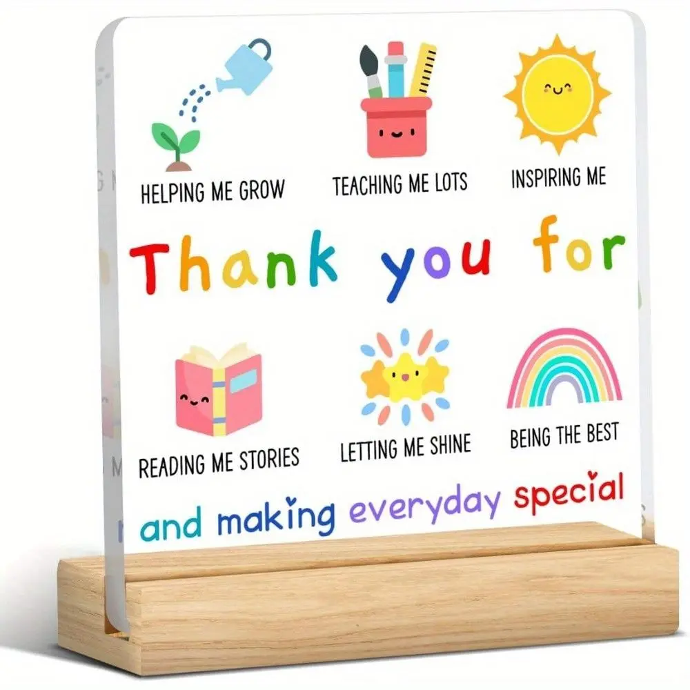 Teacher Appreciation Gift for Women, Birthday Gift for Teacher, Inspirational Acrylic Plaque for Home Office Desk, Tabletop Shelf Decor, Acrylic Desktop Ornament