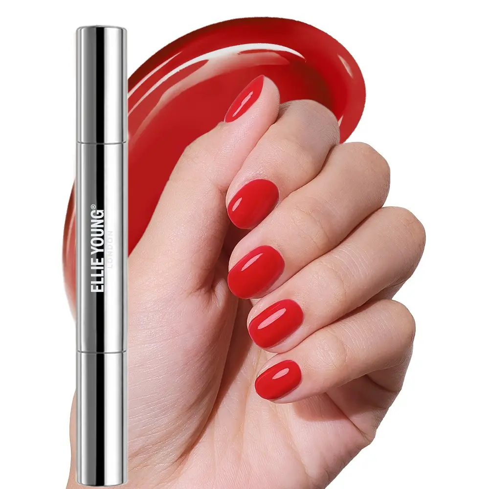 [ Rouge Affair ] ELLIE YOUNG One-Step Gel Polish Pen, No Base or Top Coat Needed, UV/LED Gel Polish, Salon-Quality Nails at Home,Pocket Salon, Nail Polish