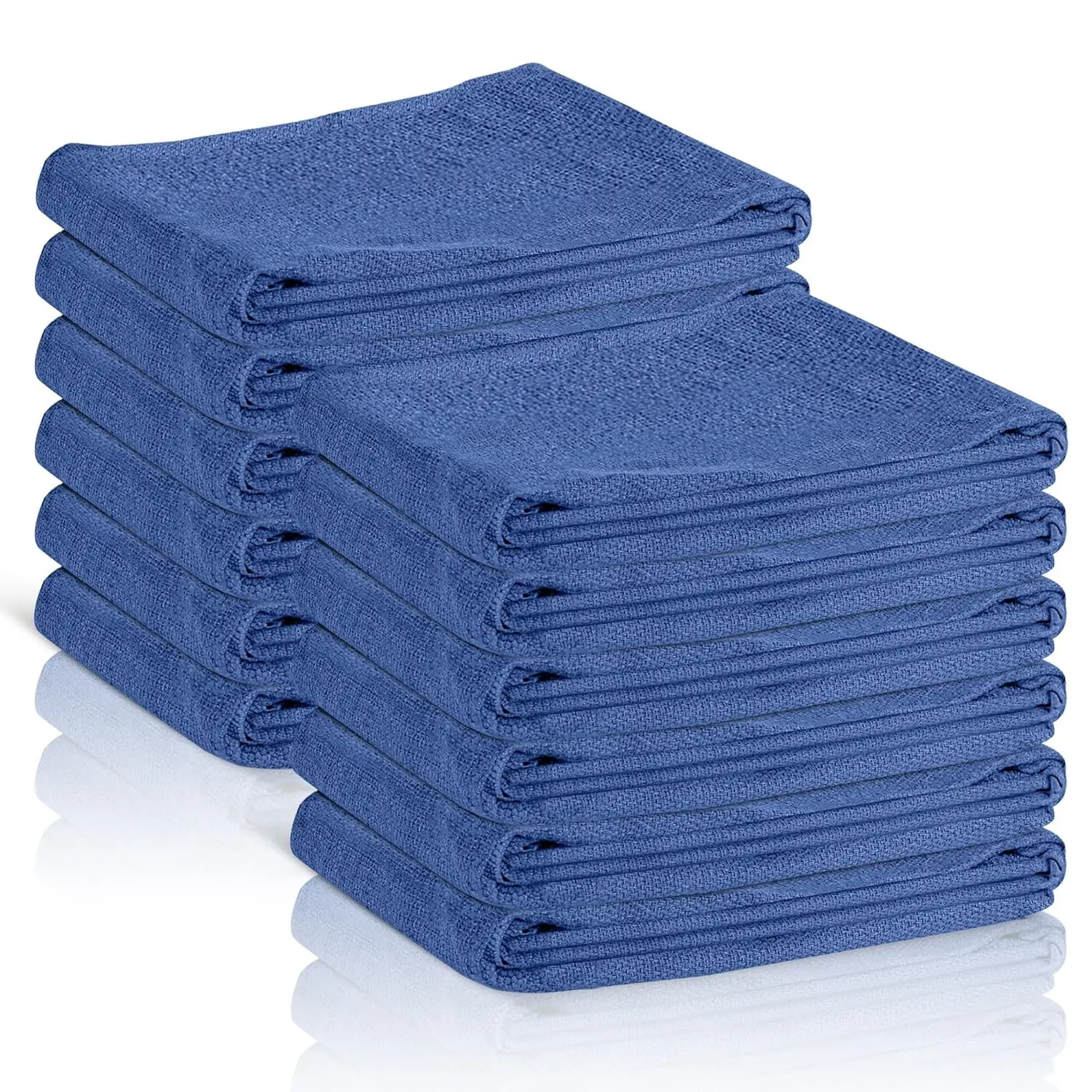 Surgical Towels for Cleaning Huck Towels 12 Pack 100% Cotton Size 15x25 Blue Cleaning Rags for Kitchen, Bar, Home, Windows, Industrial Shop, Glass Super Absorbent Lint Free Commercial Grade