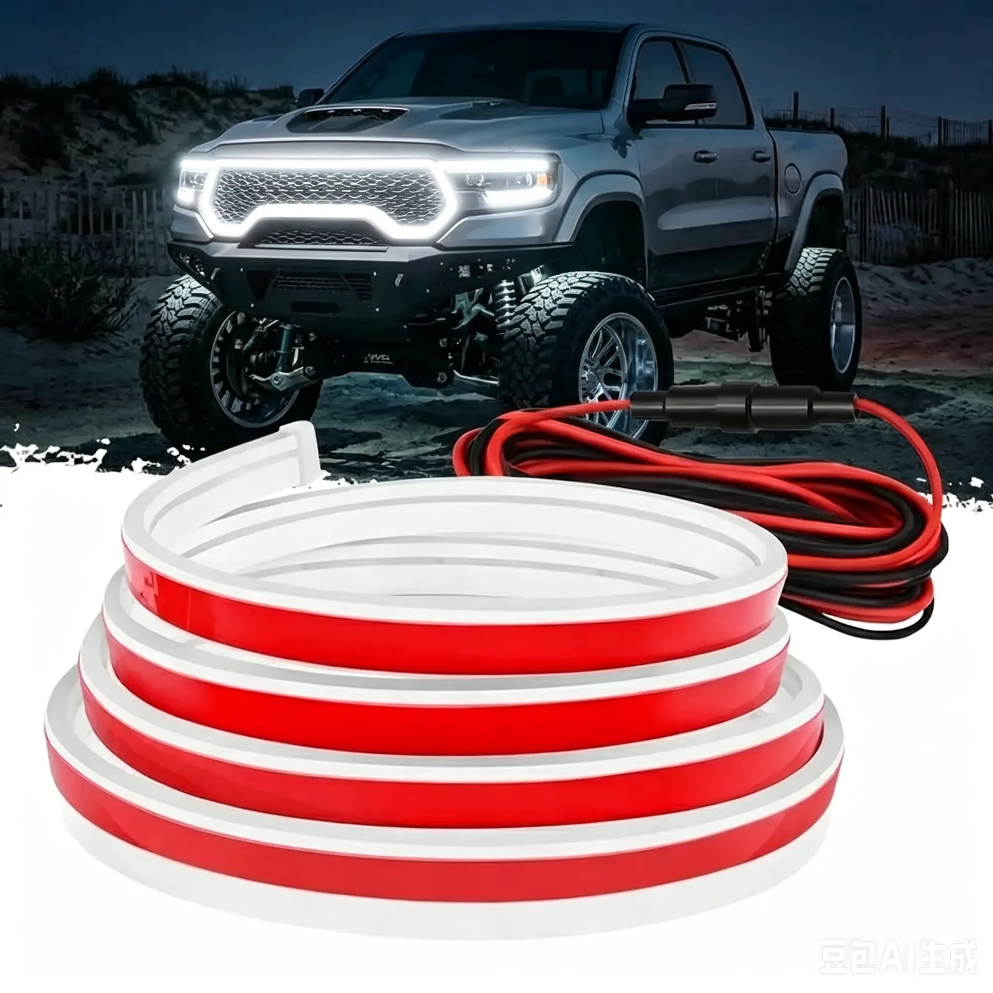 71" Universal Car Hood Gap LED Strip - Dynamic Start-up Scan Ambient Lighting, Ultra-Thin Waterproof Daytime Running Light, Car Accessories, Led Lights for All Vehicles, Ambient Lighting Assemblies & Components, Ambient Car Lights Lighting Assemblies & Co