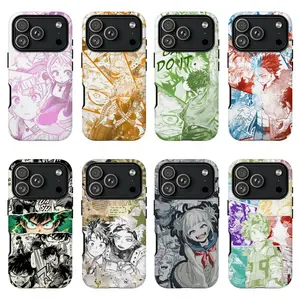 [Magnetic]MHA Manga Collage Phone Case,Ochaco Himiko Character Phone Case,Izuku Bakugo Shoto Comic Panel Split Color Pattern Aesthetic Cover For iPhone 17 Pro Max 16 E 15 14 13 12 Mini 11 Case,Perfect Holiday Gift,Gift For Her/Him