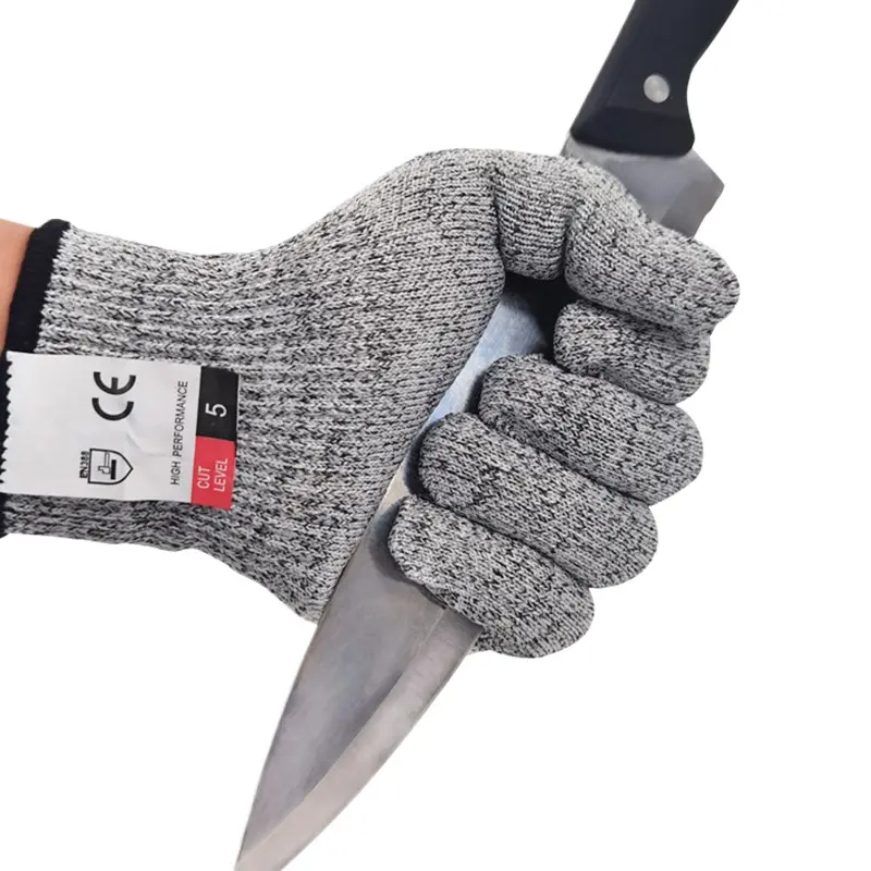 Level 5 Cut Resistant Safety Gloves, HPPE Fiber Tear Proof Work Gloves with Secure Grip for Glass Cutting, Woodworking