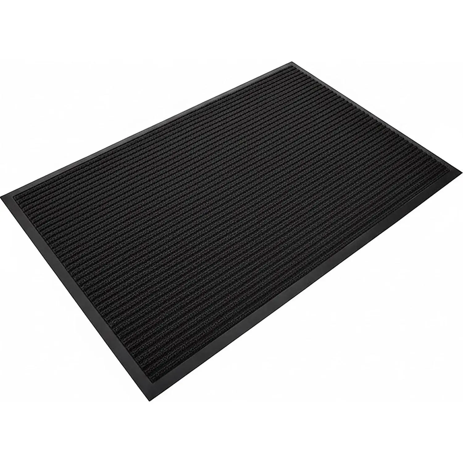 Door Floor Mat Commercial Grade Large Size Heavy Duty Tough Entry Collection Slip Skid Entrance Mat with Rubber Backing Low Profile and Easy to Clean Indoor Outdoor Rug,2x6FT,Black