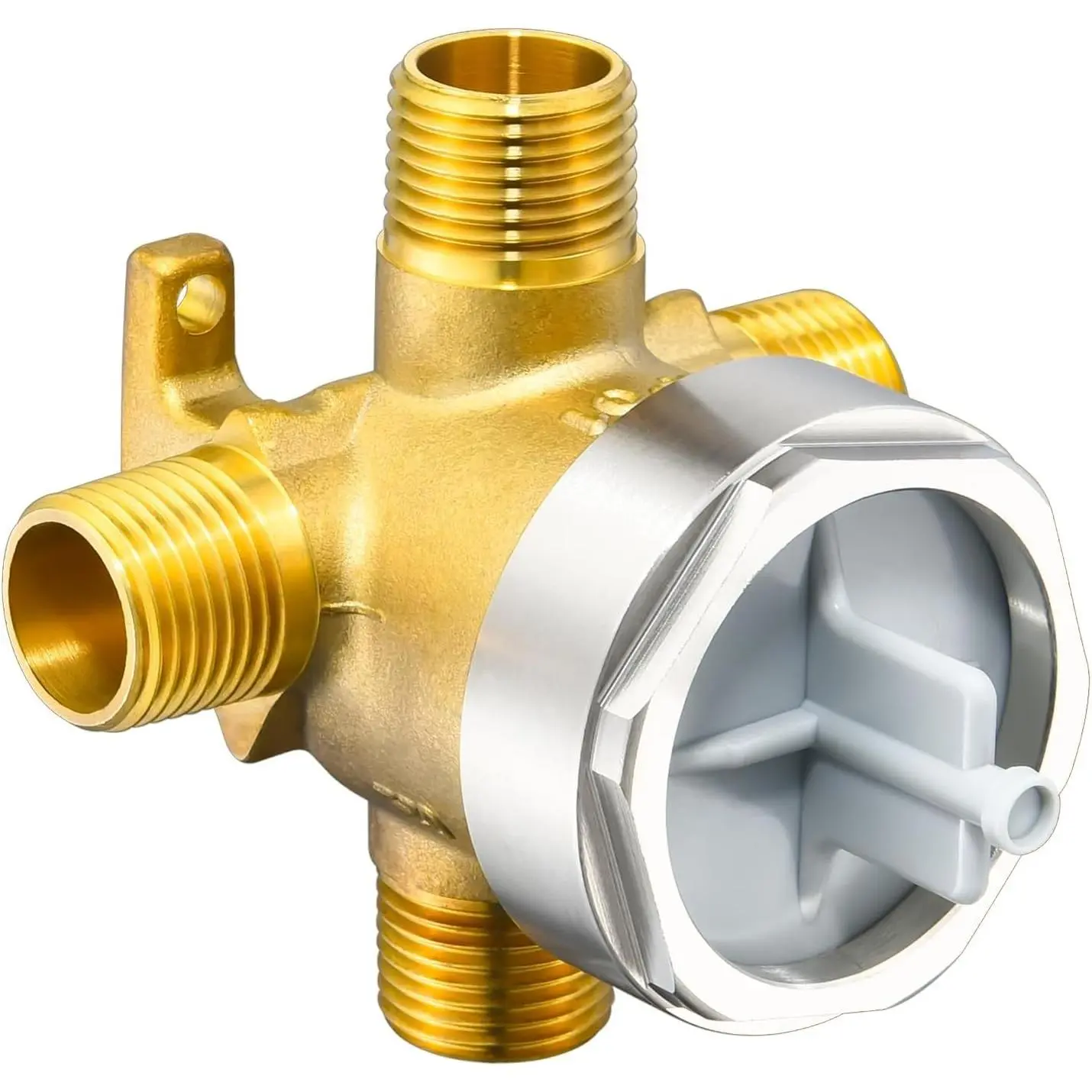 R11000 Rough-In Valve for D 3-Setting or 6-Setting Shower Diverter Faucet, Compatible With D 3 Way or 6 Way Trim Kits, Brass Construction