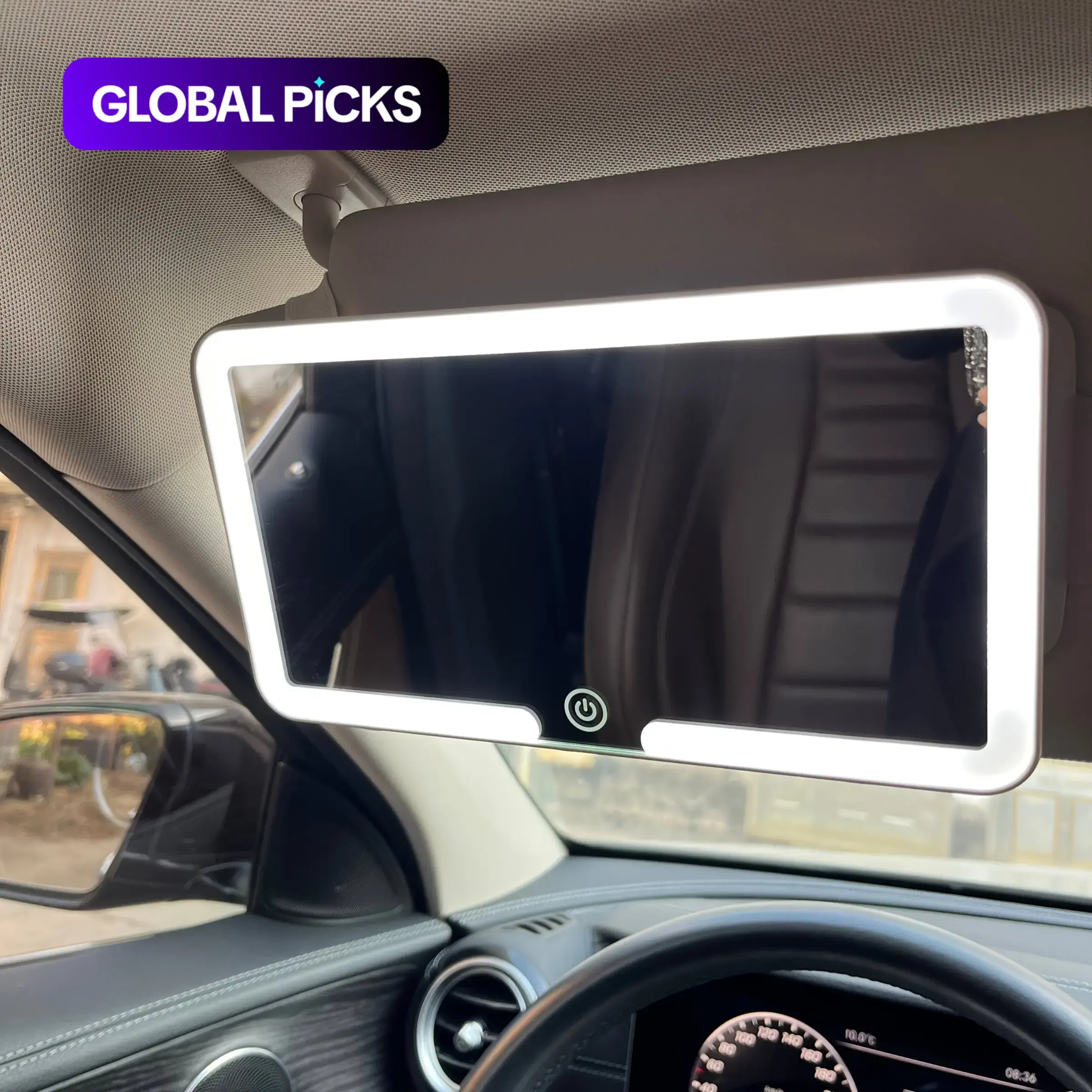Car LED Lighting Makeup Mirror Sun Visor, Portable High-Definition Clear-View Car Mirror, 1 Count Car Accessory for Easy Application #GLOBAL PICKS