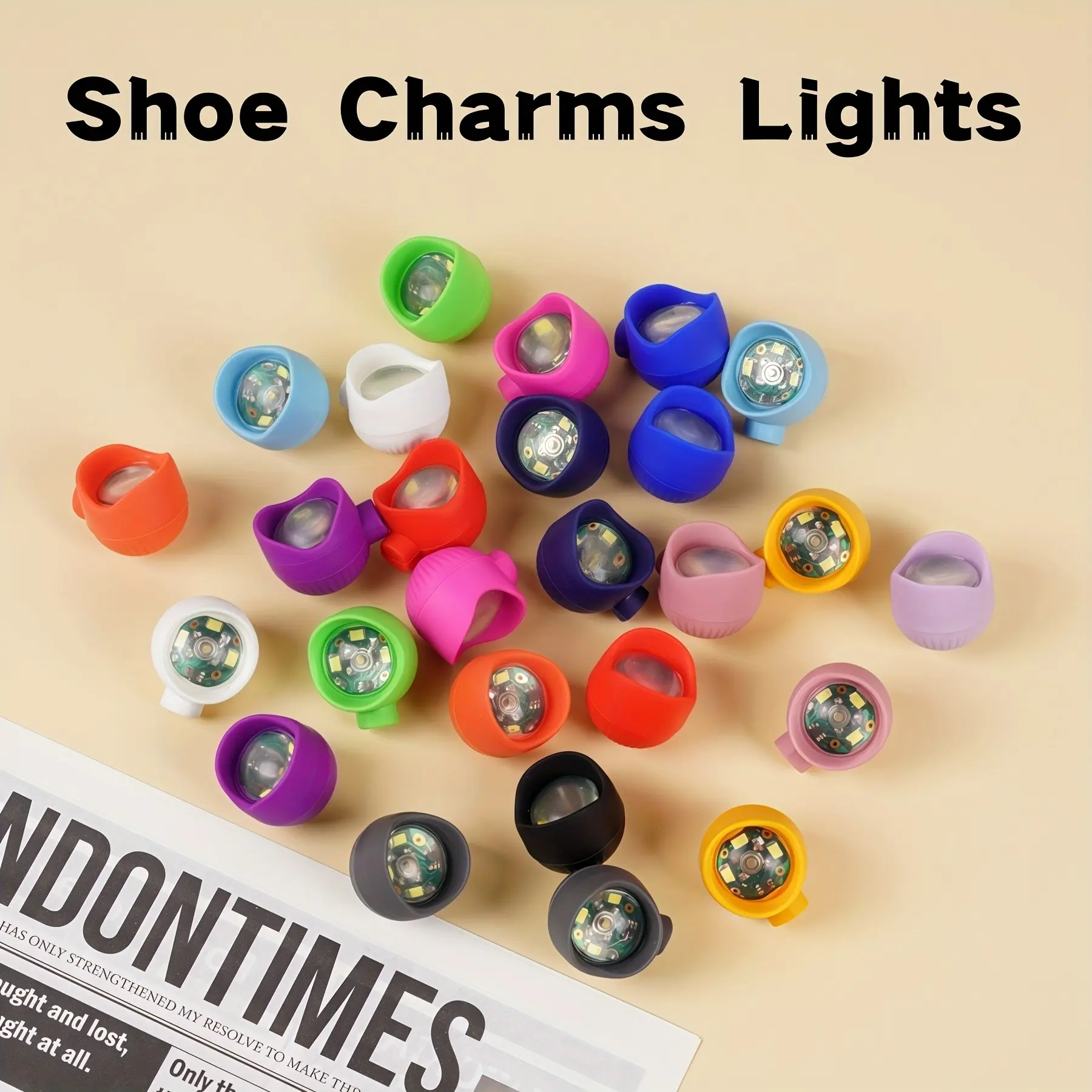 2 Pcs/set of LED shoe lights, charming sandals buckle PVC accessories, curtains, garden shoe lights, 3 lighting modes, making it an excellent holiday gift for outdoor sports, commuting, beach, nighttime walking, and dog walking, Sparkling Shoe Charms