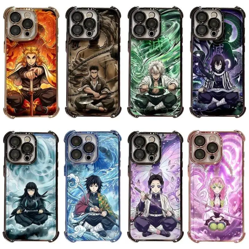 Hot Anime Demon S-Slayer Hashira Colorful Unique Artistic Phone Cases for iPhone 17,16,15,14,13,12,11,Pro,Max,Plus Phone Cover Shockproof Protective Cover Gift For Birthday Christmas Halloween
