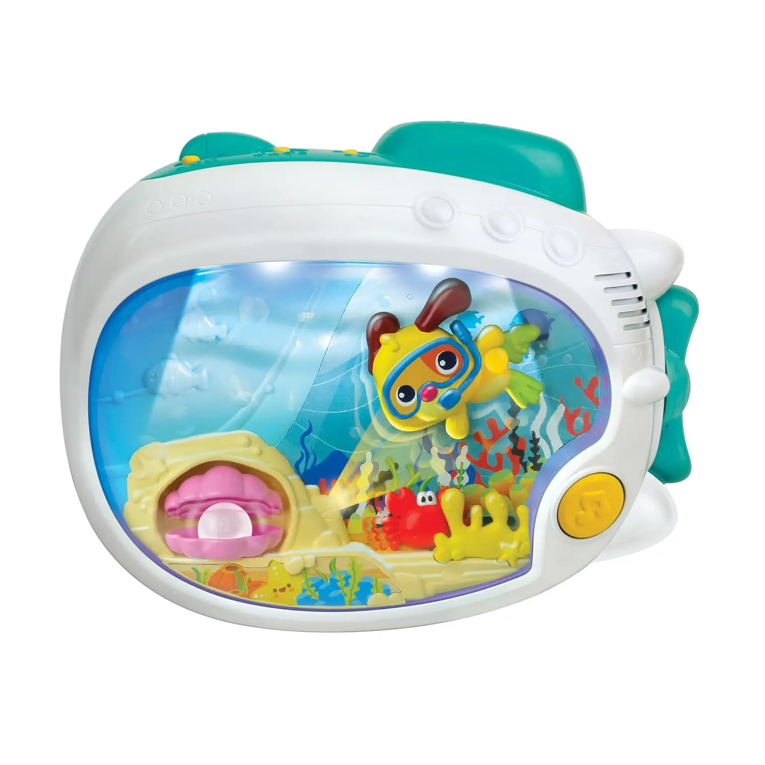 Baby Soothing Projector and Nightlight for Ages 0 - 3 Years, 3-in-1 Soothing Seas Music Box with Under-the-Sea Theme, Calming Lullabies & Attachable Crib or Tabletop Design, Baby's Dreamland Soothing Projector