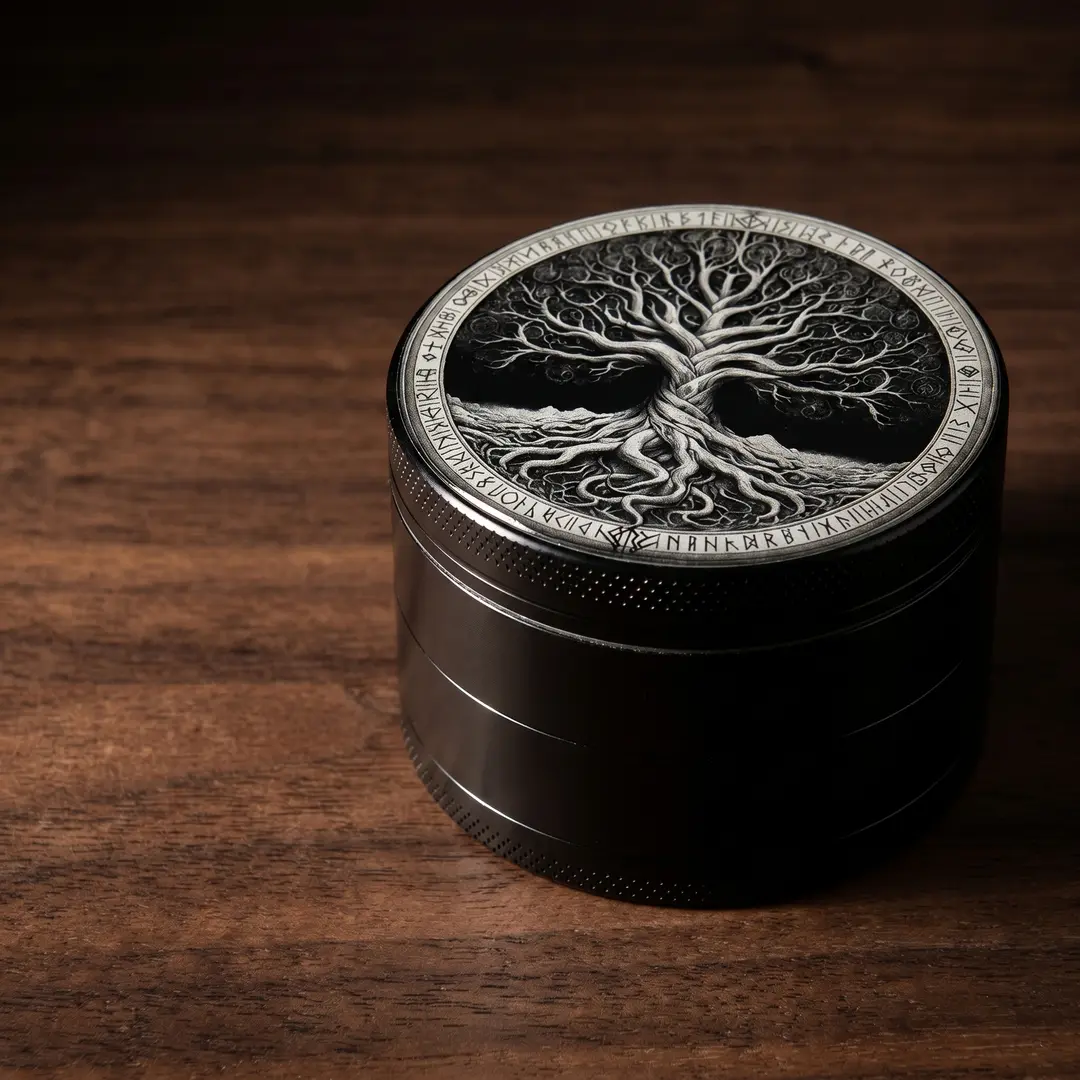 2.48 inch 63mm Black Tree of Life Pattern Spice Grinder Metal Manual Four Layer Salt Grinder Pepper Mortar Spice Zinc Alloy Seasoning Spice Grinder Kitchen Cooking Accessories Kitchen Tool Gift