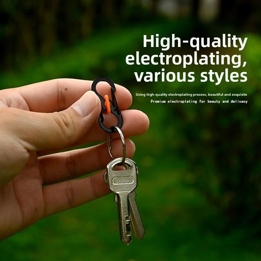 Outdoor travel backpack with lock figure 8 buckle anti-theft anti-fall S buckle stainless steel keychain key hook buckle