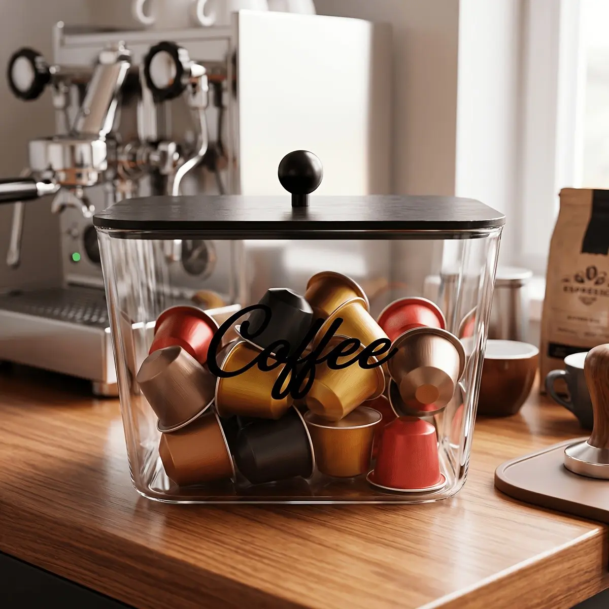 Coffee Pod Holder with Lids Plastic Storage Box K Cup Organizer Large Capacity for Kitchen Countertop, Cafe Bar Organizer, Office Desktop, Containers with Lids