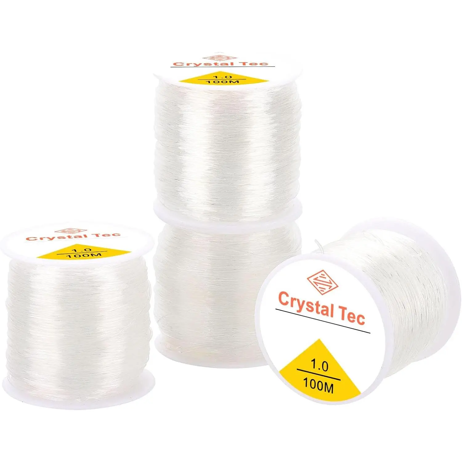 Stretchy Bracelet Elastic String - 1mm, 100m, 4 Count, Sturdy, Flexible Bracelet Blank Beading Cords & Threads for Beads Making, DIY Jewelry Crafting