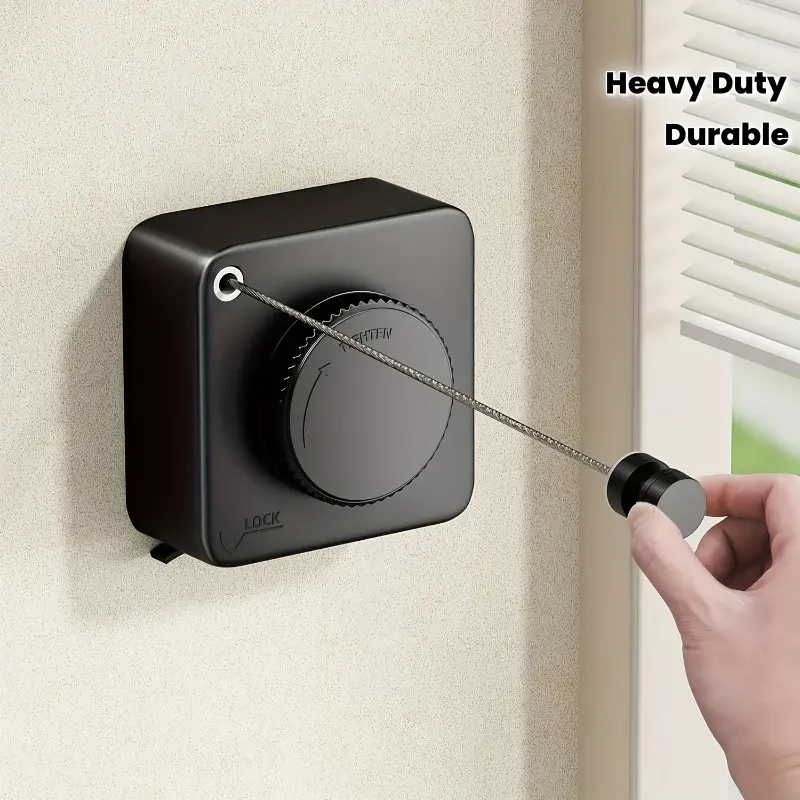 Invisible clothesline, no punching, balcony, bathroom, retractable clothesline, indoor and outdoor household laundry wire rope drying rack