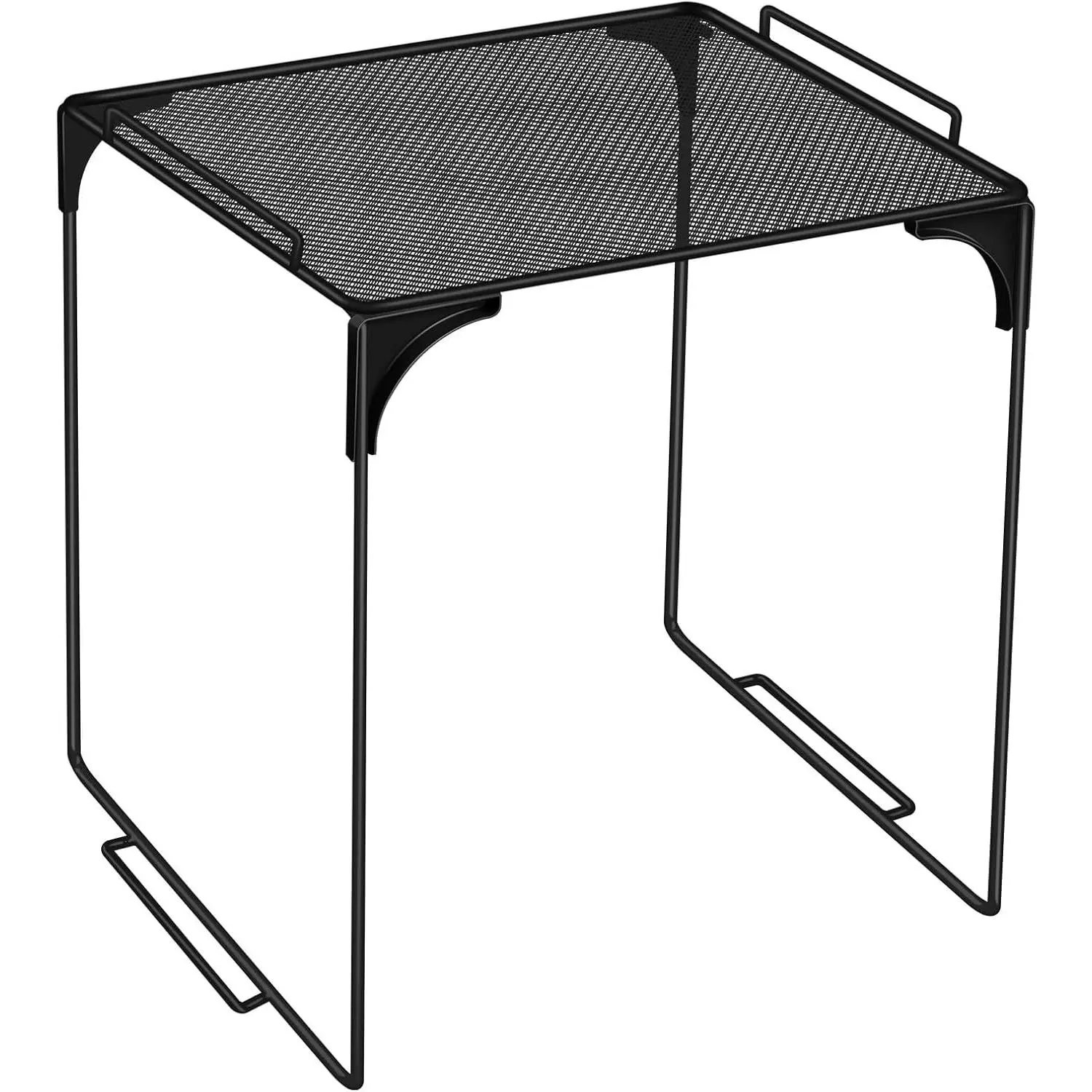 Black Metal Locker Organizer Shelf, Stackable Storage Cabinet Accessory for School, Home