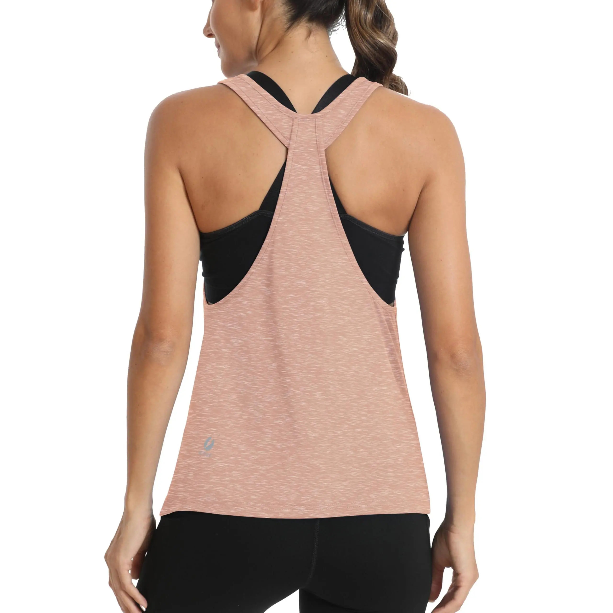Women's Open Back Workout Muscle Tank Top, Loose-Fitting Sleeveless Racerback with Tie, Breathable Fabric for Yoga & Pilates