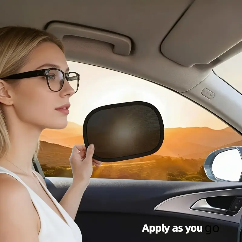 1/2pcs Summer Car Mini Sunshade Driver'S Seat Sun Visor Anti-Glare, Window Sunshade Sun Protection And Insulation Cooling, Static Adsorption Static Film No Trace All Cars Suitable Easy Installation