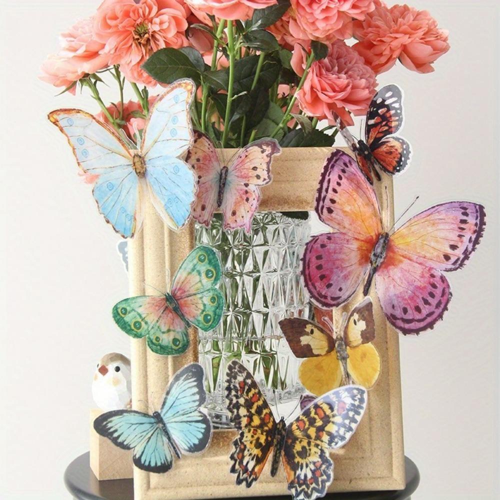 Plastic Butterfly Decorations, 36pcs/set 3D Watercolor Butterfly Decoration, Party Decoration Supplies, Party Favors, Gifts for Wedding, Birthday, Festival