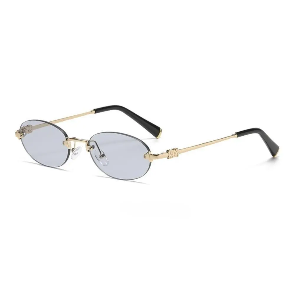 Oval Rimless Sunglasses - Unisex Classic Retro Shades, Minimalist Premium Frame with Sleek Minimalist Silhouette, Lightweight Trendy Eyewear for Trendy Street Looks, Ideal Gift Choice, Fashionable Sunglasses, Lightweight Design Eyewear, Ultra-Fashionable,