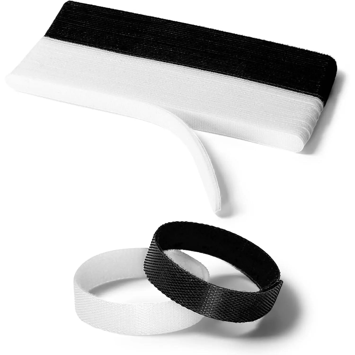 50PCS Reusable Adjustable Cable Ties, Cable Management Cord Organizer, Multi-Purpose Wire Ties (25 Black & 25 White)Gift