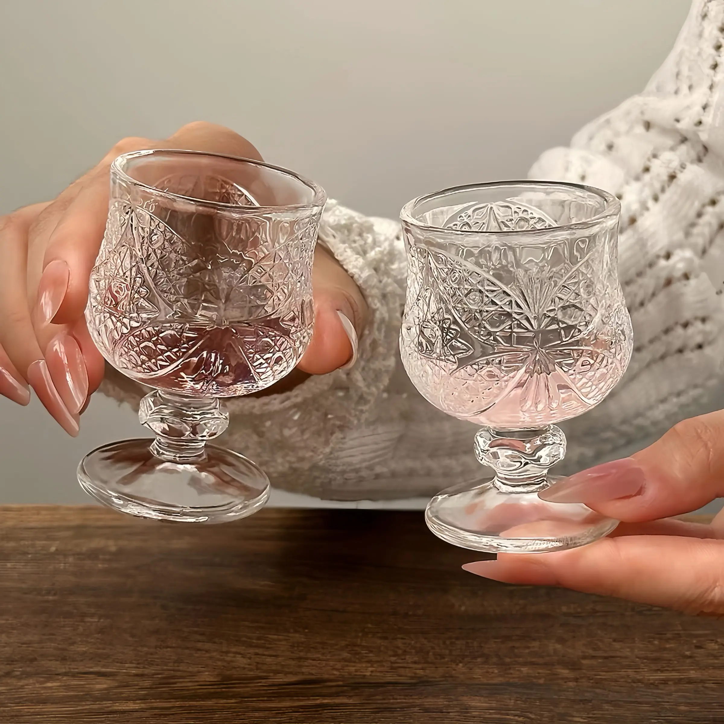 6-Piece Butterfly Highball Glasses Set, Creative Vintage Engraved Glassware, Mini Fruit Wine Cups, Elegant Sweet Wine Glasses, Stylish Small Drinkware