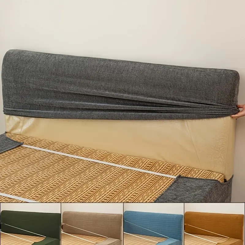 1 piece of multifunctional herring bone pattern high elasticity chenille headboard, all inclusive universal soft bed cover, multi size universal protective cover, scratch resistant and wear-resistant, pet friendly machine wash