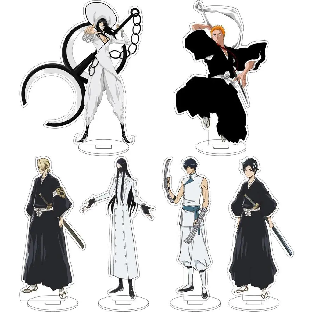 16CM Anime BLEACH Kurosaki Ichigo Hitsugaya Toshiro Ishida Uryuu Kuchiki Rukia Cos Acrylic Figure Stand Ornaments Gifts