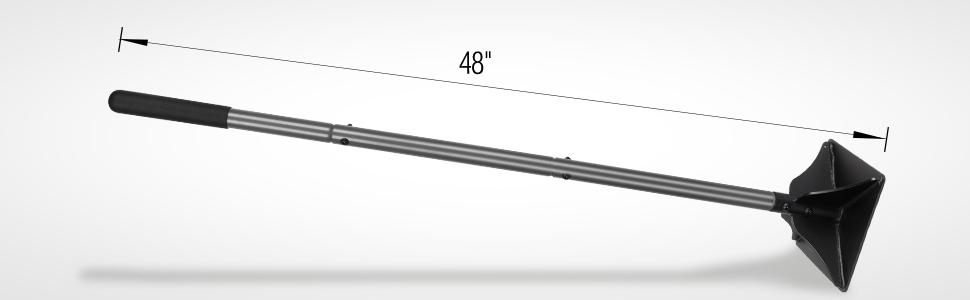 Walensee Steel Tamper with 48 inch Handle 8"x8" Garden Tamper with Rubber Grip All-Steel Heavy Duty Tamper Tool for Leveling Ground Gravel Soil Asphalt Sand Installing pavers and Repairing Blacktop