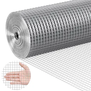 VEVOR Hardware Cloth, 1/2 inch 48inx 50 ft 19 Gauge, Hot Dipped Galvanized Wire Mesh Roll, Chicken Wire Fencing, Wire Mesh for Rabbit Cages, Garden, Small Rodents