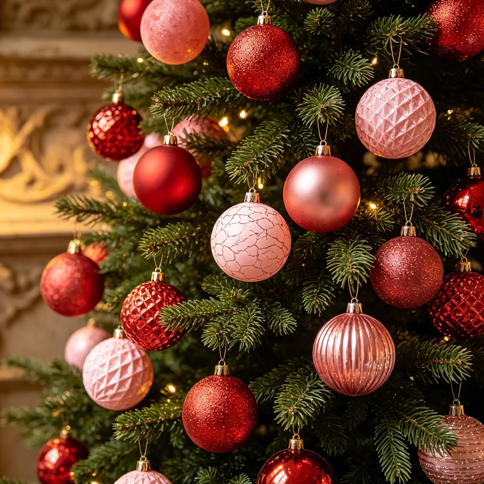 25pcs Christmas Decorations, Vintage Classical Crackled Plastic Balls, Christmas Ornaments, Hotel Window Display, Tree Hanging Decor