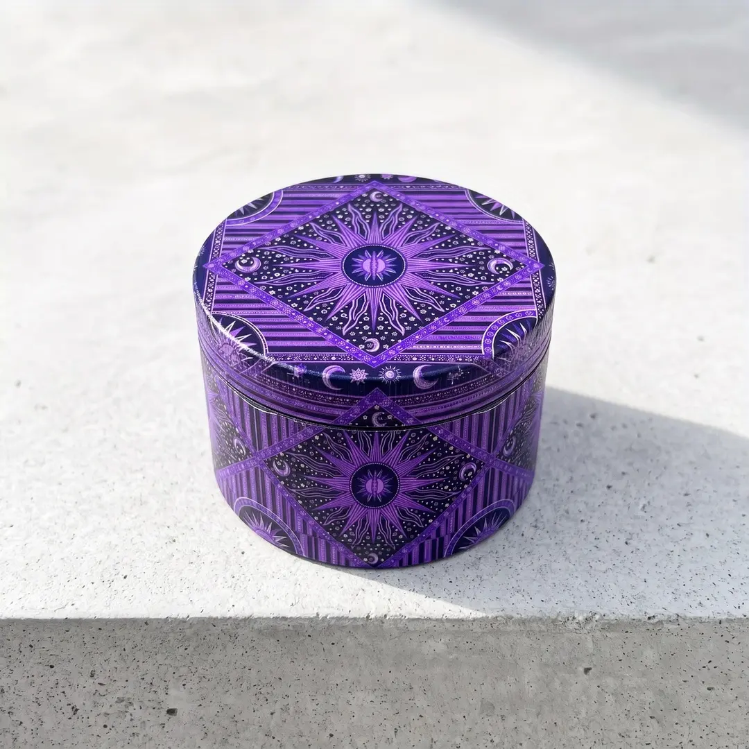 2.48 inch 63mm Sun Pattern Spice Grinder Metal Manual Four Layer Salt Grinder Pepper Mortar Spice Zinc Alloy Seasoning Spice Grinder Kitchen Cooking Accessories Kitchen Gadgets Kitchen Tool Gift
