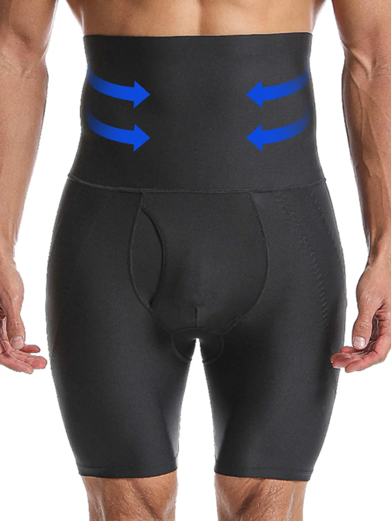 Men's High-Waisted Shapewear Pants, Tight-Fitting Abdominal Control, Anti-Chafing, Breathable, Summer Workout Casual Bottoms