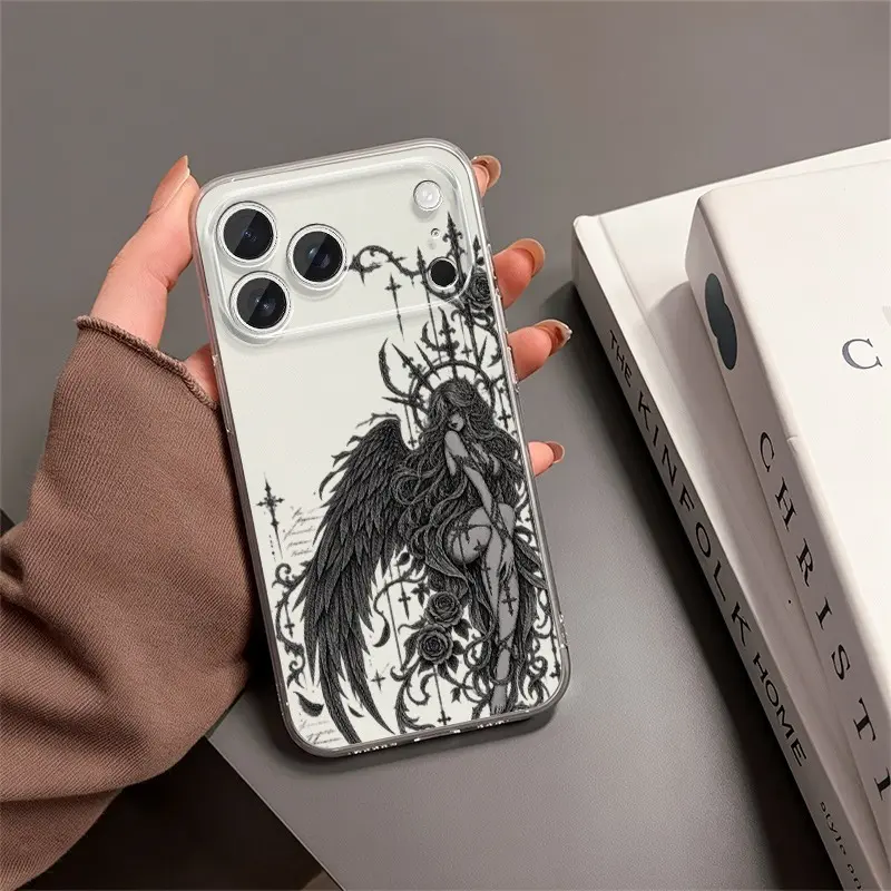 Phone Case: Dark Romantic, Soft TPU, Full Coverage, Drop-Proof, Personalized, Fashion, Cute Cartoon, Fresh, for iPhone 18 PRO MAX 17 16 PLUS 15 14 13 12