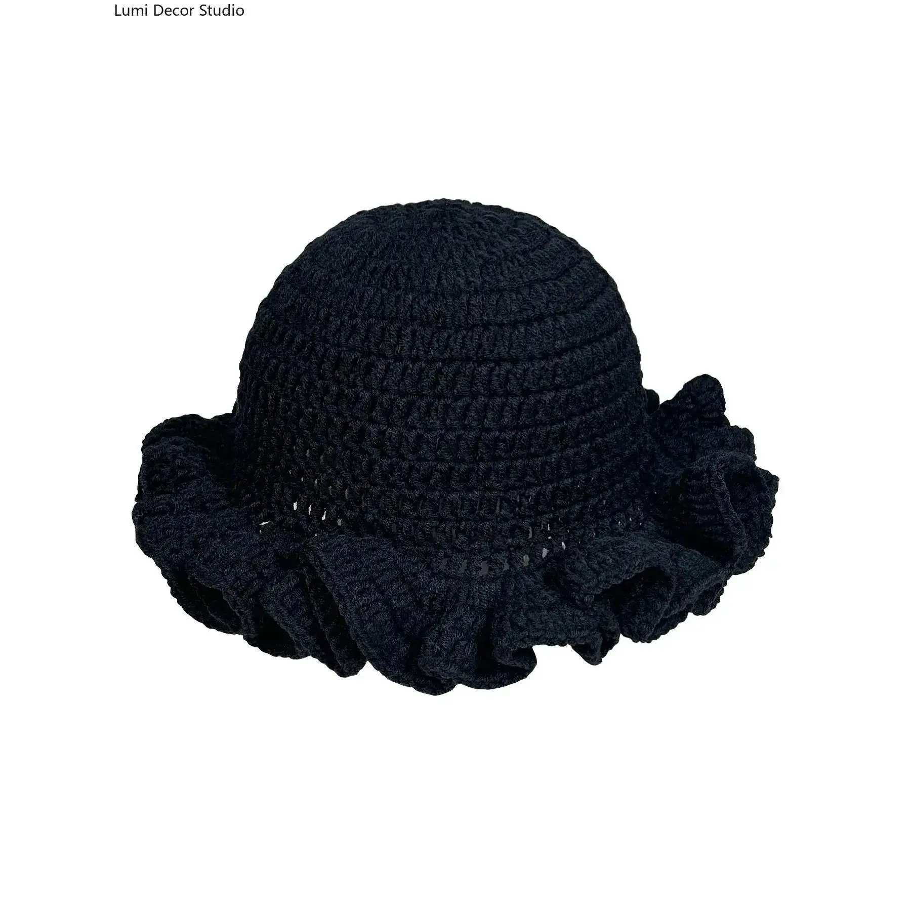 Women's Handmade Crochet Bucket Hat - Knitted Fabric, Fitted, Soft, Hollow-Out Design Sun Hat with Warmth, Accessories for Women for Beach, Casual Wear (Sports & Outdoor Accessory), Soft Knit Sun Hat